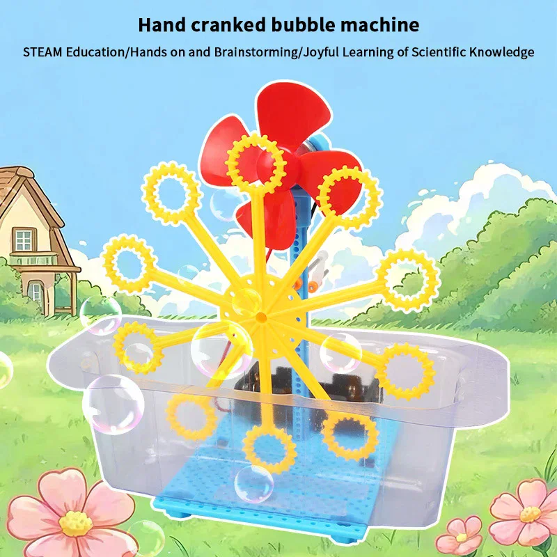 Zabawki DIY Maszyna do Baniek Mydlanych Model do Składania Zestawy Materiałów Uczniowie Eksperymenty Naukowe Technologia Zabawki Edukacyjne dla Dzieci