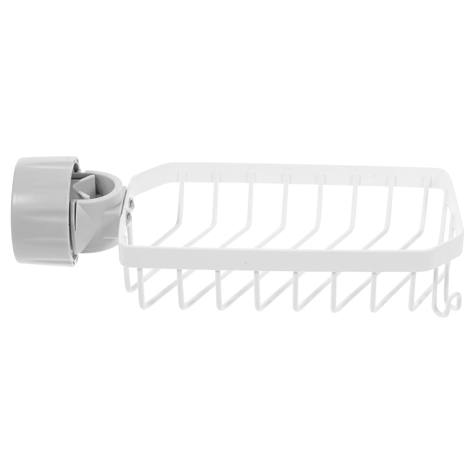 

Multi-functional Kitchen Faucet Sponge Rack White ABS Storage Organizer Draining Holder Sink Soap Compact Space-saving Easy