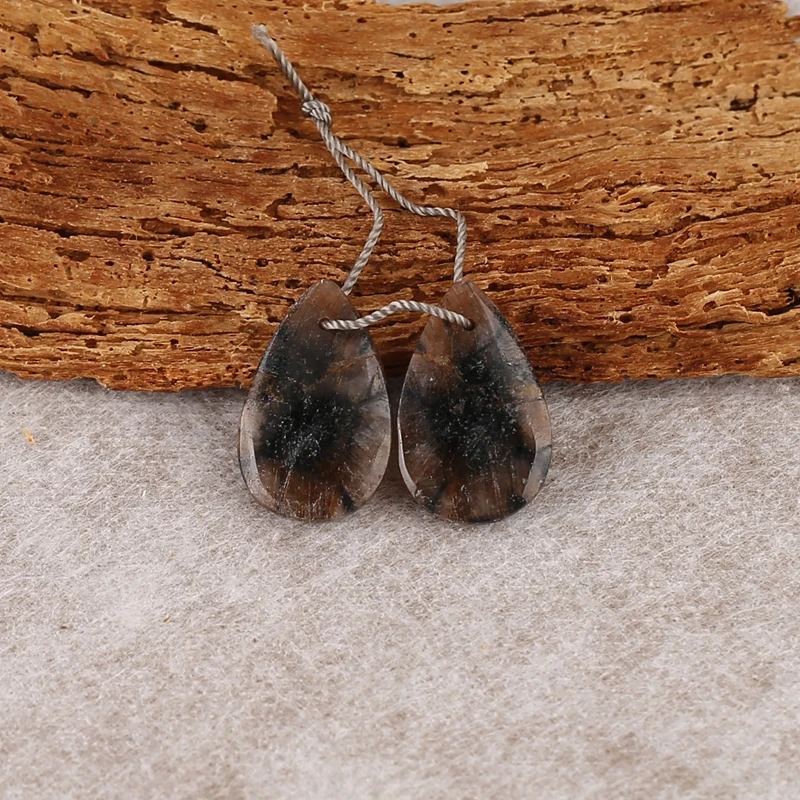 Natural Stone Chiastolite Water Drop Earrings Beads Fashion Jewelry Ear Accessory for Women