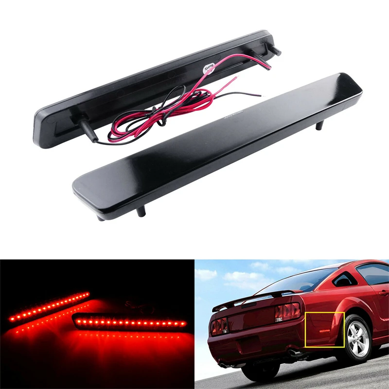 

Canbus Smoked /Red Lens Red LED Car Rear Bumper Side Marker Lights /Parking Lights For 1999-2004 Ford Mustang Fender Flare Lamps