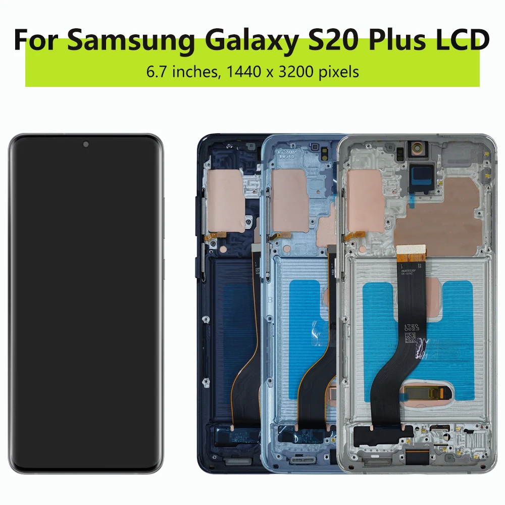 Super AMOLED LCD For Samsung Galaxy S20 Plus S20plus G985 G985F G985F/DS LCD Display Touch Screen Assembly Digitizer Replacement