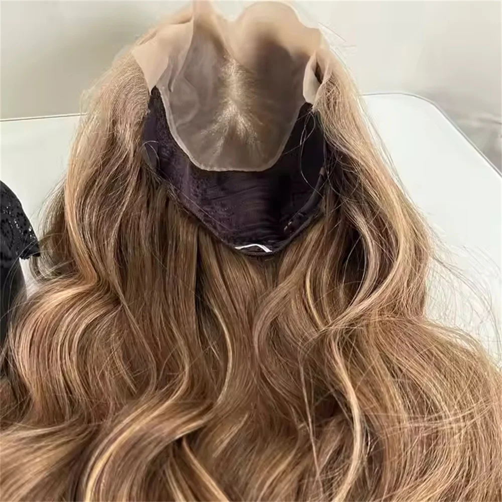 

Новый парик с реалистичной линией роста волос, синтетический, с кружевной основой, коричнево-русый балаяж, парик с кружевной передней частью, подходит для женщин с проблемами с ростом волос