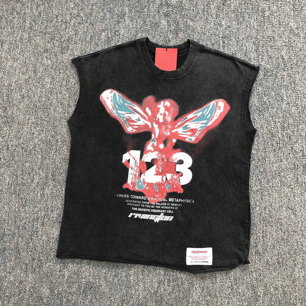 

Мужская футболка-майка Yao Fashion RRR123: высококачественная, свободная, винтажная, с графическим принтом, хлопковая, в стиле Y2K, для уличной моды и повседневного спорта