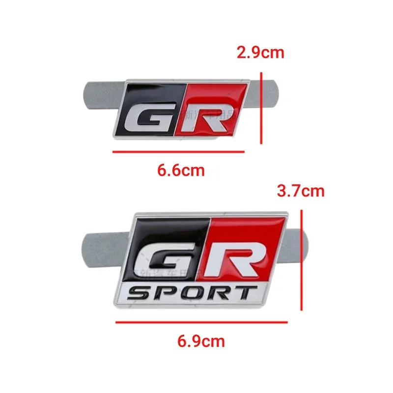 3D Metal GR Sport Logo Car Front Grille Badge for Toyota Rav4 Auris Yaris Camry Crown Prado Supra Corolla Exterior Accessories