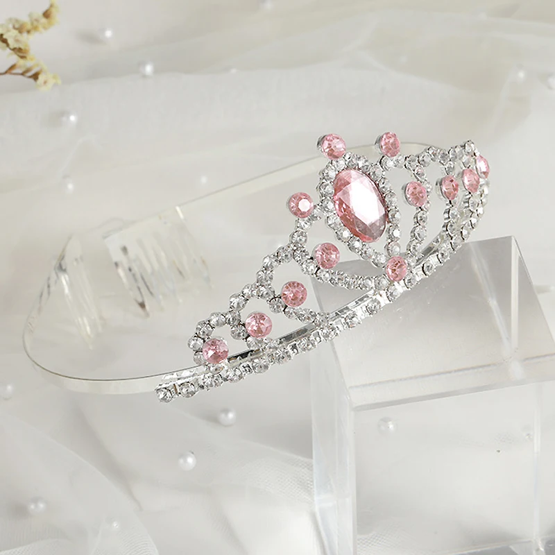 Lila rosa blau Luxus Kristall Prinzessin Tiara Kamm Stirnband Hochzeit Brautkrone für Mädchen Haarschmuck Zubehör