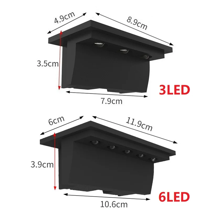 2PCS Solar Energy Wall Light Outdoor Courtyard Waterproof 3/5LED Fence Lights Villa Garden Landscape Decorative Stair Step Lamp