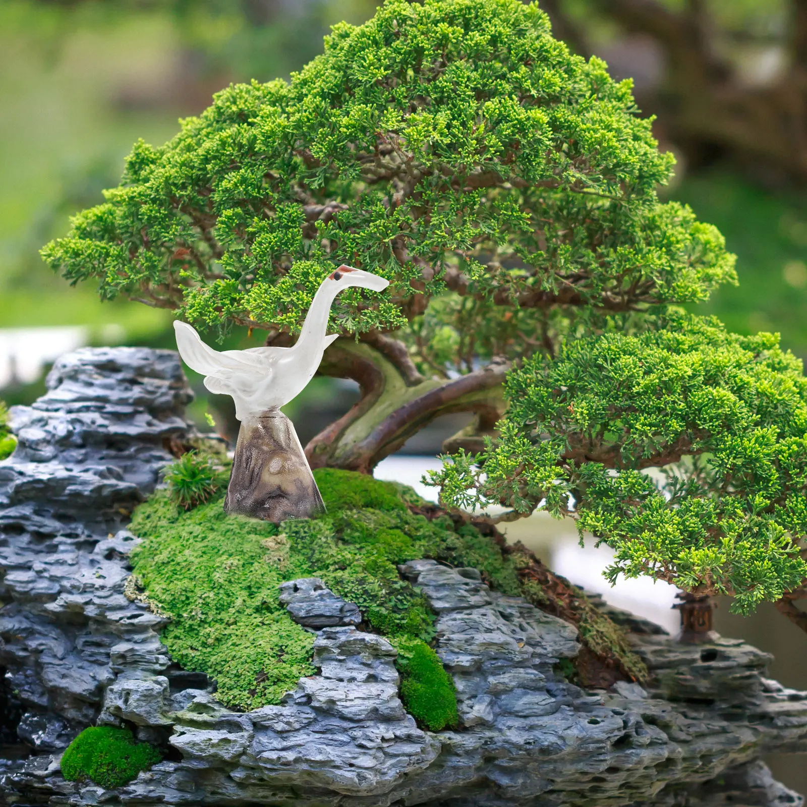 

2pcs Ceramic Crane Ornaments Tank Decorations Bonsai Rockery Accessories Aquarium Landscape Stones Crane Decorative Statues