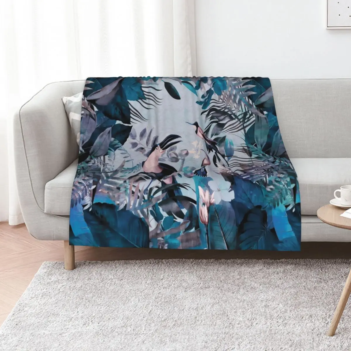 Blue Birds Jungle Paradise Throw Blanket Bed covers Soft Plaid Fashion Sofas For Decorative Sofa Luxury Blankets
