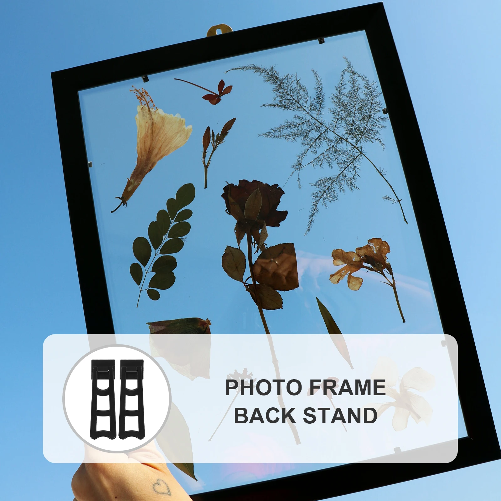 20 Pcs Easel Backs Self-adhesive Photo Frame Stand Picture Holder Backrest Displaying Black