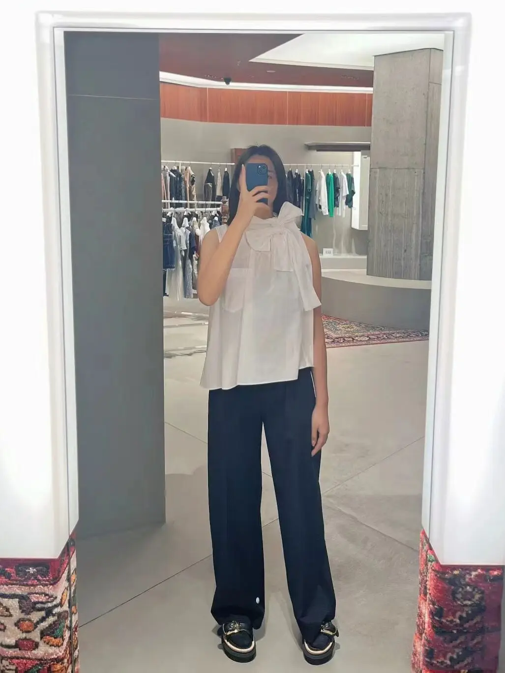 FOG SACAI Button-Up da donna irt Svel Nodo staccabile Primavera Estate Nuovo arrivo giapponese Sle Bianco