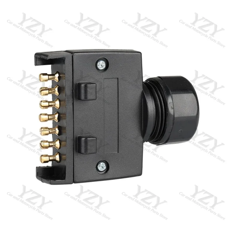 European 7-core trailer power conversion interface aluminum alloy socket 7-hole tail light brake light signal connector