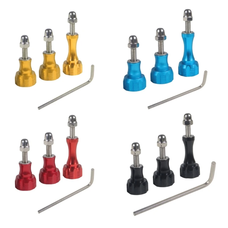 Set of 4 Practical Long and Short Sturdy Metal Thumbscrews In Bright Color Designs Portable for Cameras Accessories 37JD