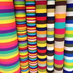 Breathable Colorful Striped Canvas Fabric By Meters for Car Decoration Tablecloth Sewing Fashion Sofa Textile Anti-wrinkle Droop