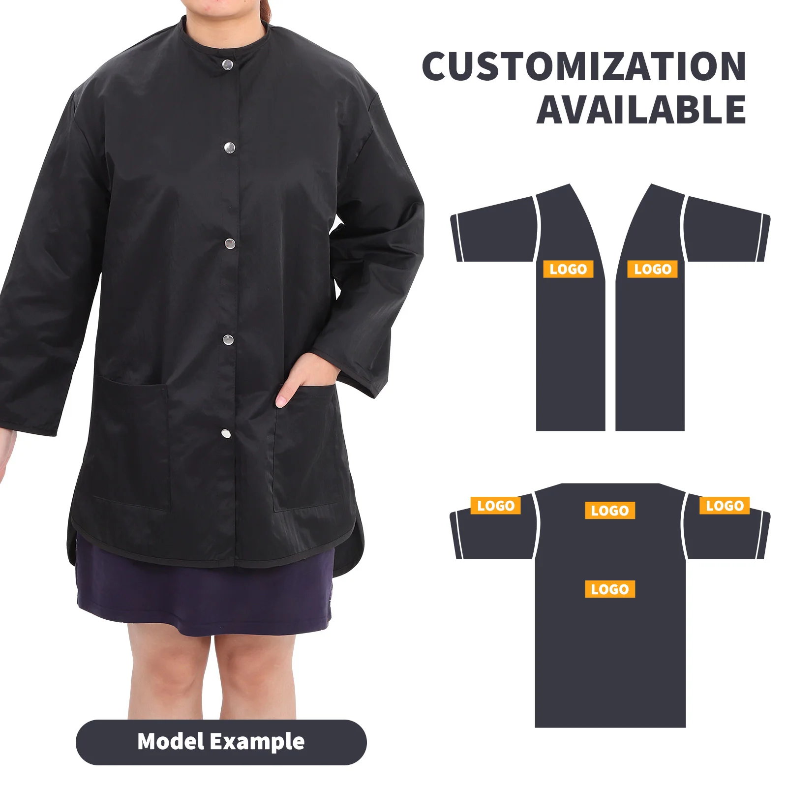 Combinaison de travail en Polyester Durable à manches longues pour les travailleurs du café, respirante, lavable en Machine