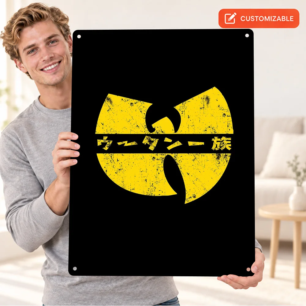 Wu Tang Clan Symbol Aluminum Poster Customized Metal Sign Vector Illustration Wall Art For Living Room Music Enthusiast Gift