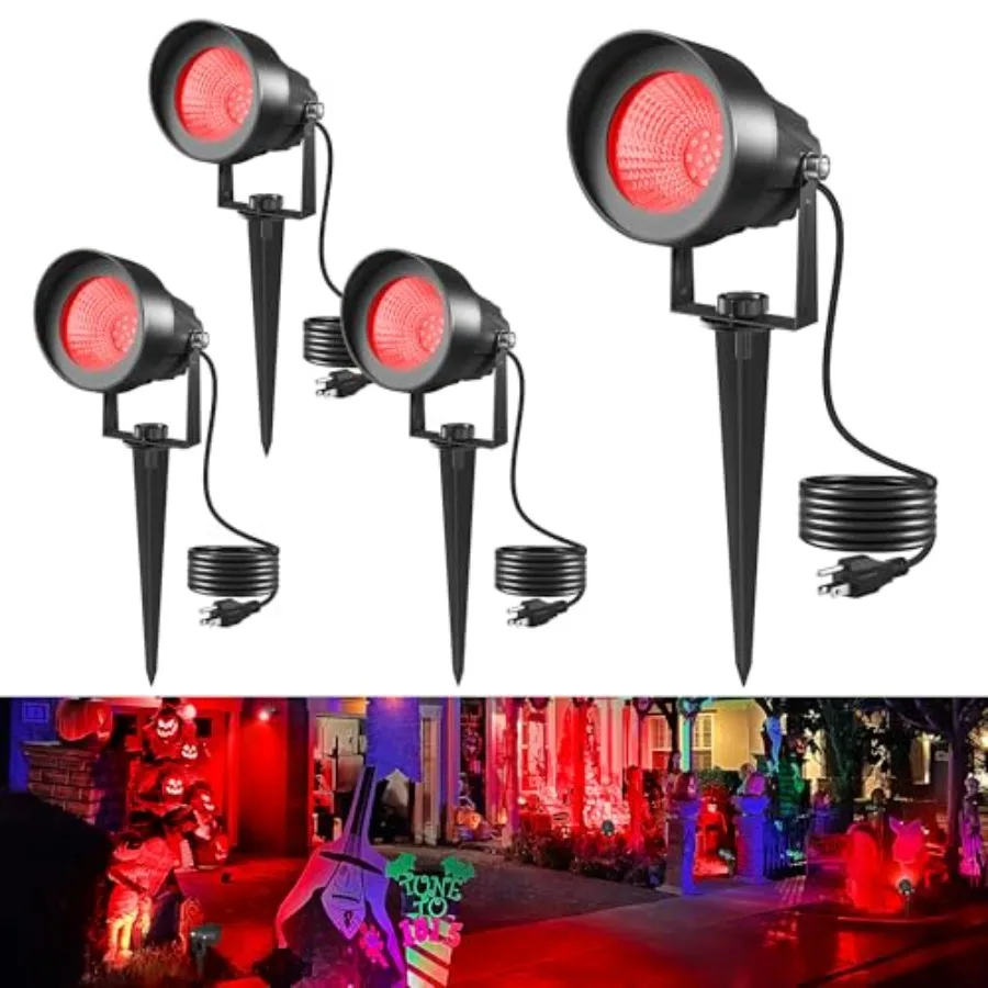 Spotlight Outdoor Waterproof LED Landscape Lighting with US Plug Easy Install 270° Adjustable Outdoor Spot Lights for Garden Tr