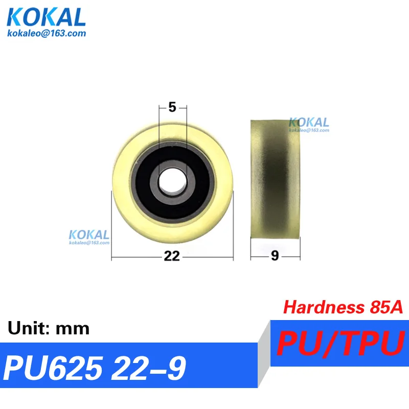 [PUd5]10PCS flat type drawer guide TPU PYC soft 625RS ball bearing Embroidery Machine roller wheel 5*22*5mm 0522T 20/22/25