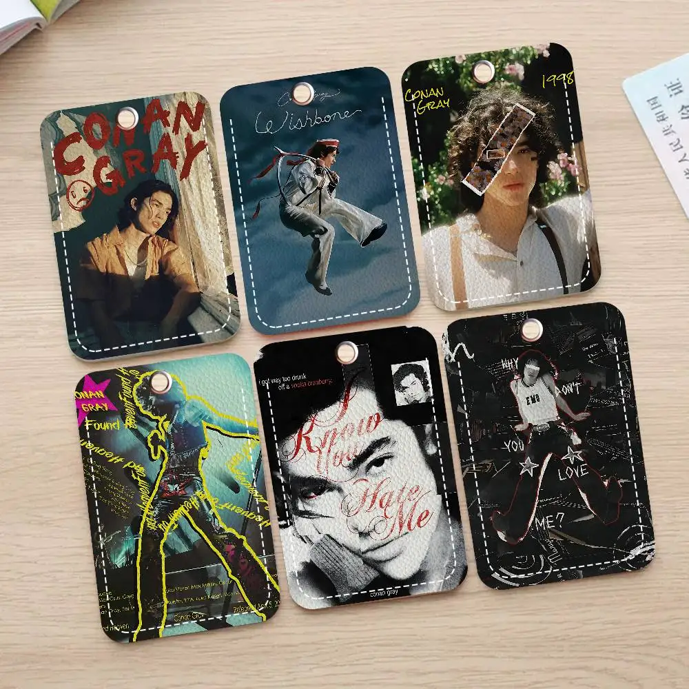 Cool Singer C-conan Gray Painting Office Supply Men And Women Credit Card Keyrings Student Card ID Card Holder Credentia