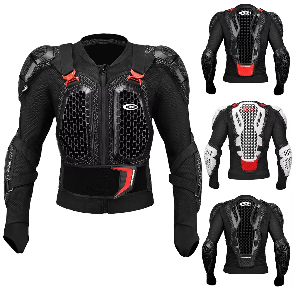 Offroad-Motorradrüstung mit Sturzschutz für Brust und Rücken, atmungsaktive und verschleißfeste Motorradjacke und -hose. – Detail 17