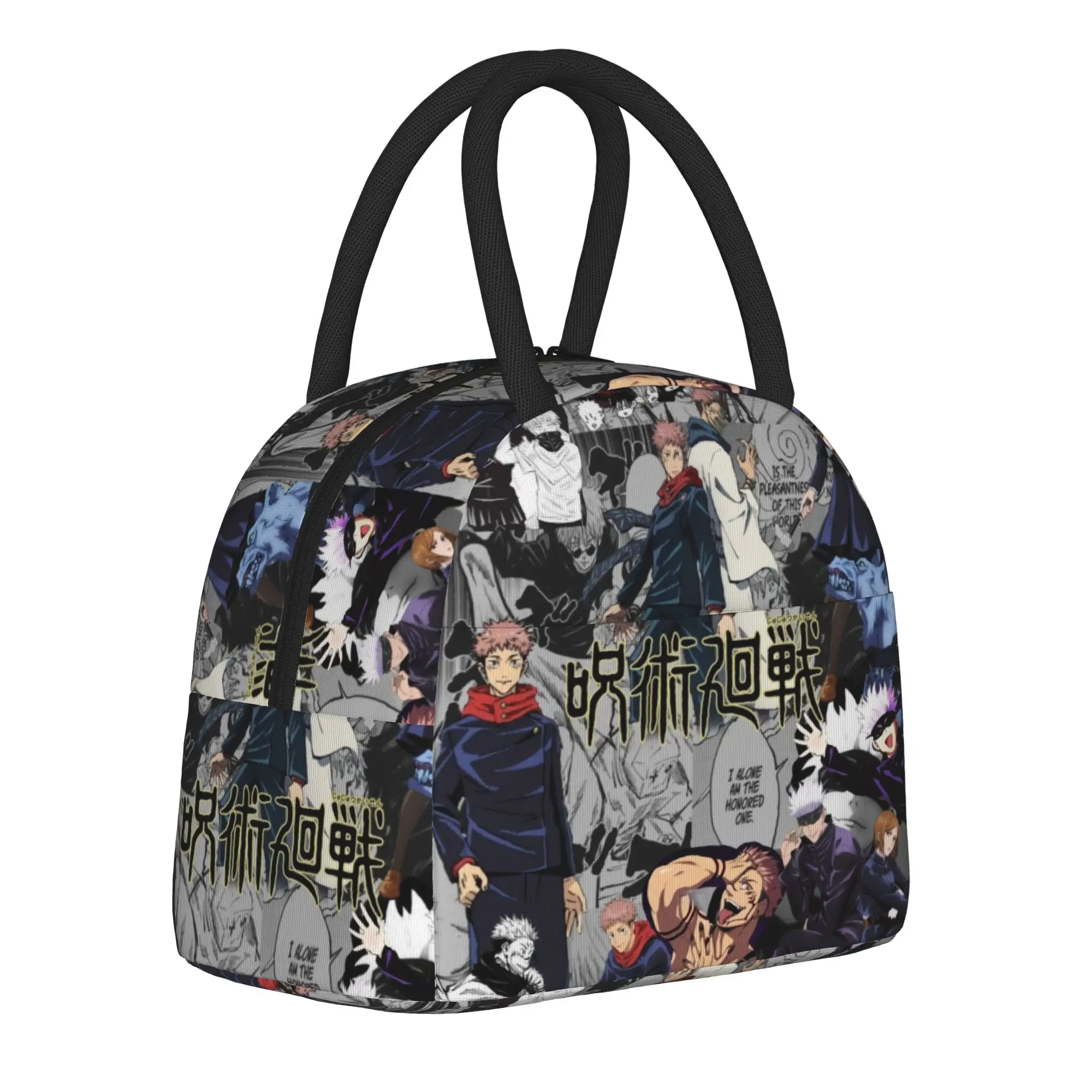 Jujutsus Kaisens Thermal Insulated Lunch Bags for Office Portable Food Bag Men Women Thermal Cooler Lunch Boxes