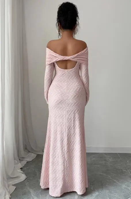 

Women's Spring/summer Dresses 2025 Elegant and Minimalist One Shoulder Long Sleeved Dress for Women's Clothing, Autumn/winter