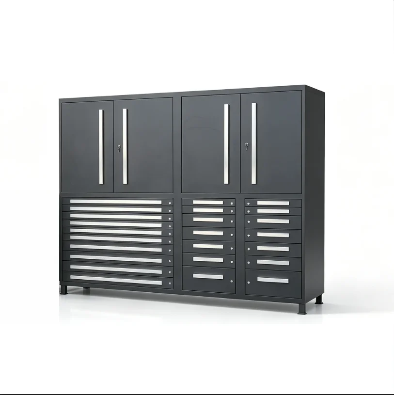 a forLarge Combination Metal Tool Cabinet Heavy Duty Multi Drawer Tool Storage Cabinet With Lockable Doors for Garage  Auto