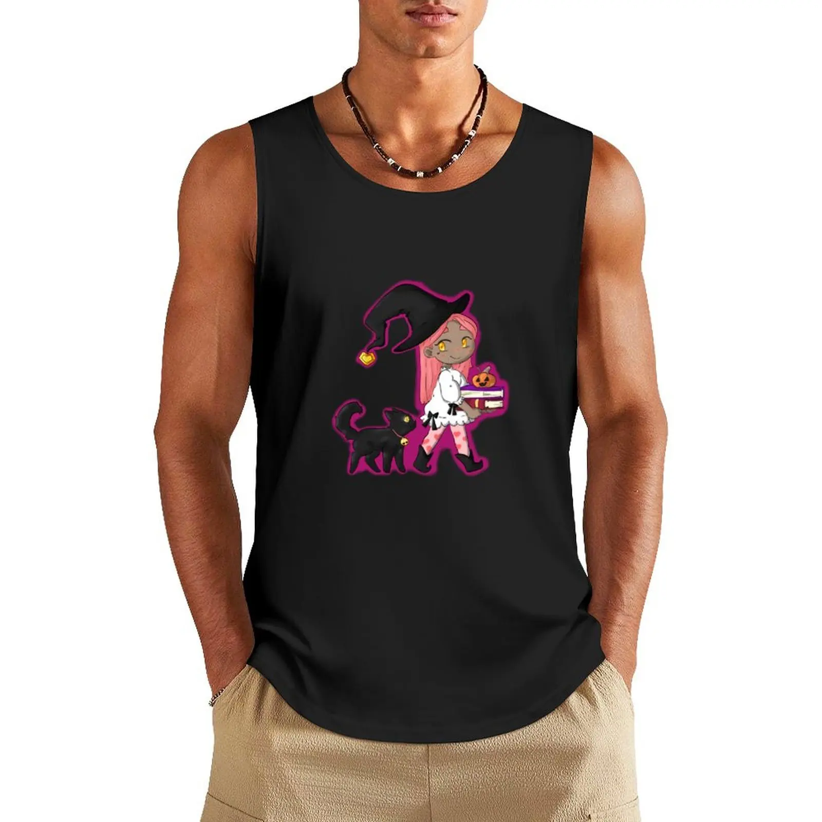 Camiseta sin mangas Little Witch Ropa de hombre Artículos de gimnasia para hombre Camiseta para fitness