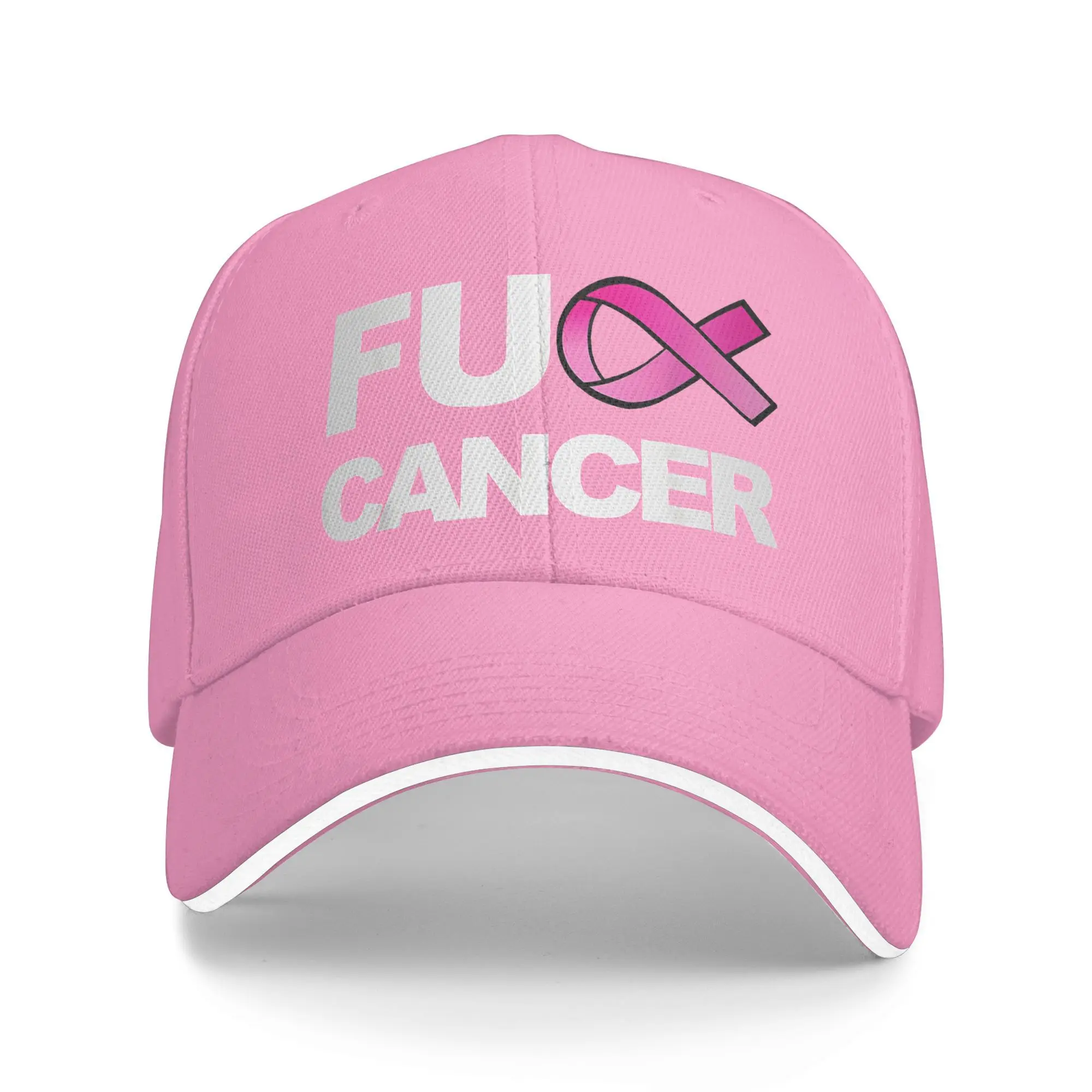 For Cancer for Breast Cancer Awareness Sandwich Hat Men Women Baseball Caps  Hat Breathable Polyester Golf Hats Summer Hat
