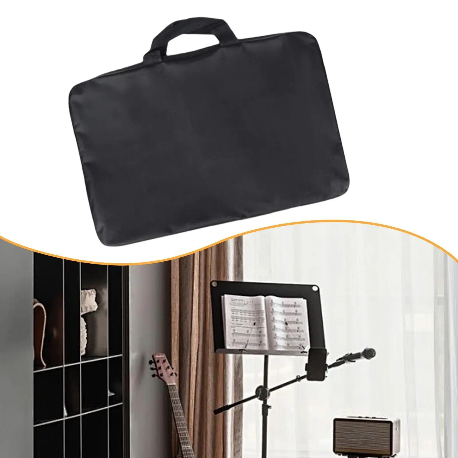 Spacious Music Stand Carry Bag Universal Fit Polyester Storage Case with Pockets for Books Cables and Musician Accessories