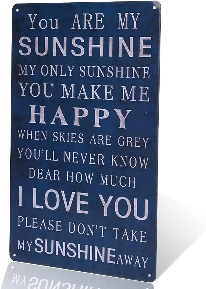 DINGLEIEVER-YOU ARE MY SUNSHINE Poster Metal Plaque Retro Bar Steel Painting Retro House Cafe Tin logo Home Decoration Gift