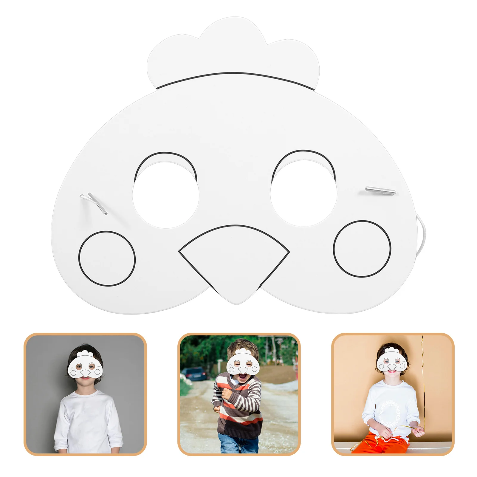 

12Pcs DIY Animal Masks Blank Chick Unpainted Paper Masks for Easter Party Coloring Paintable Mask DIY Mask