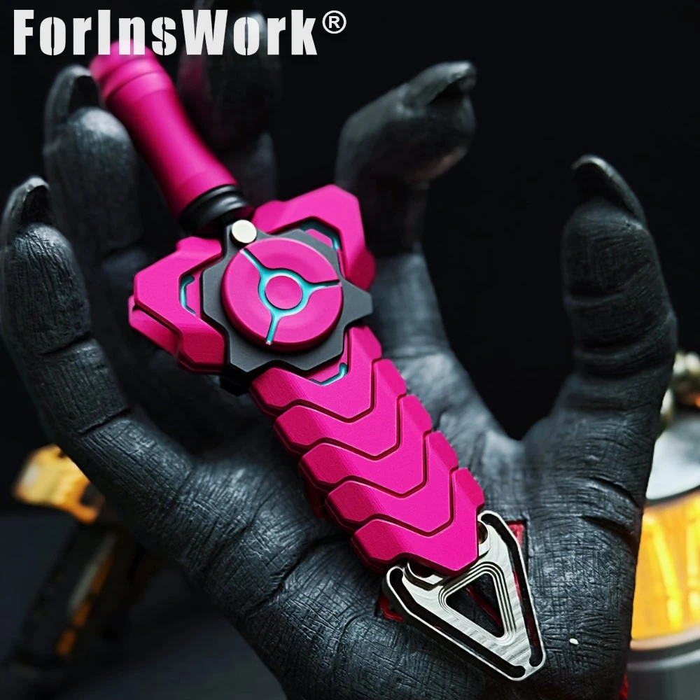 SkyNest-ShimShy Aluminum Red RATTLESNAKE SWORD LITE Aerospace Flick Sheath Burst-Armor Form · Glow Mode Fidget Spinner Toy
