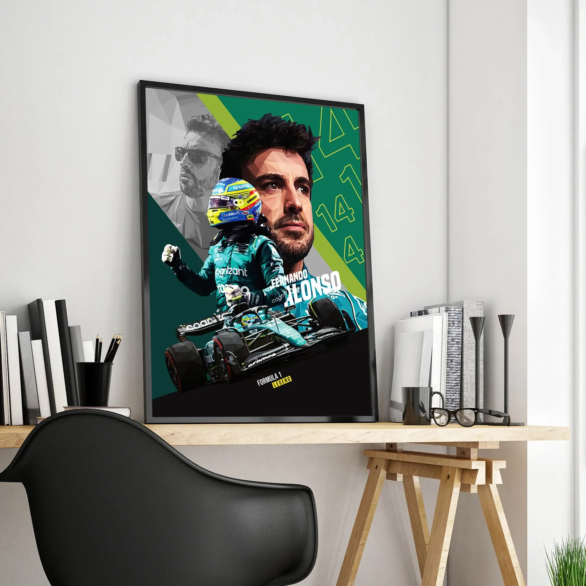 Pop Sports F1 Legend Racer Poster Aesthetic Schumacher Racing Helmet Canvas Print Wall Art Home Formula One Driver Room Decor