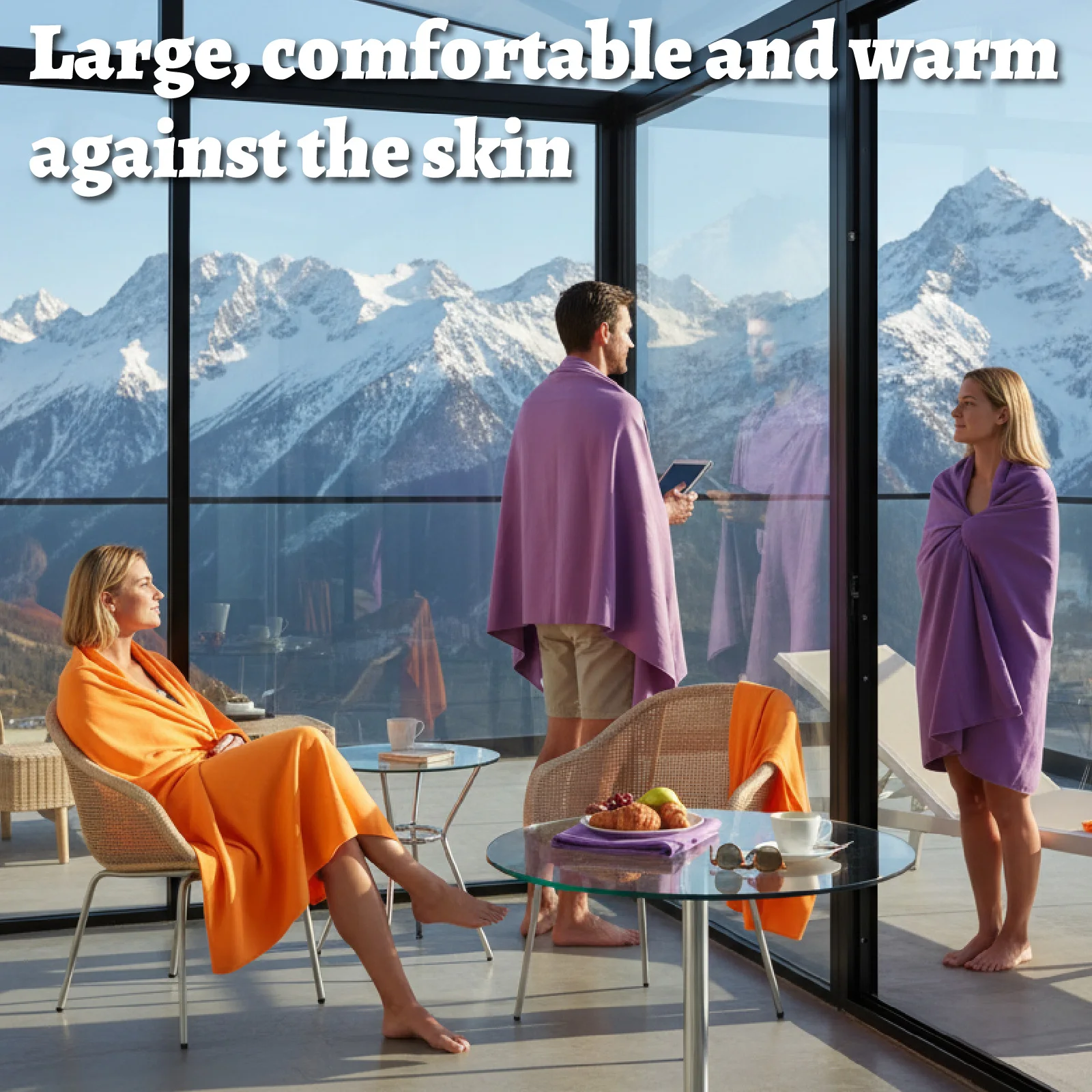 Purple Orange Beach Towel, Quick Dry Sand-resistant Bath Sheet_voghion.com