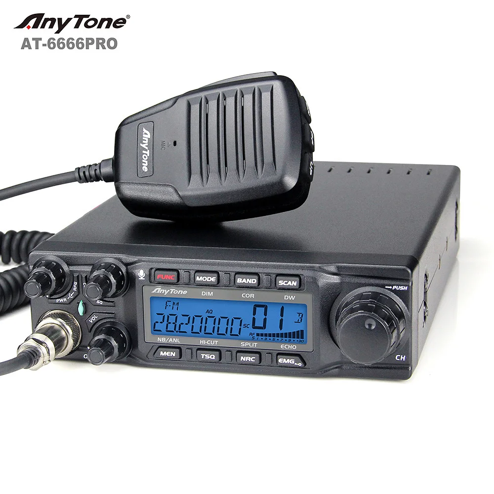 

2024 NEW ANYTONE AT-6666PRO CB radio 28-29.7MHz AT-6666PRO 10METER AMATEUR RADIO 40CH 80W car radio