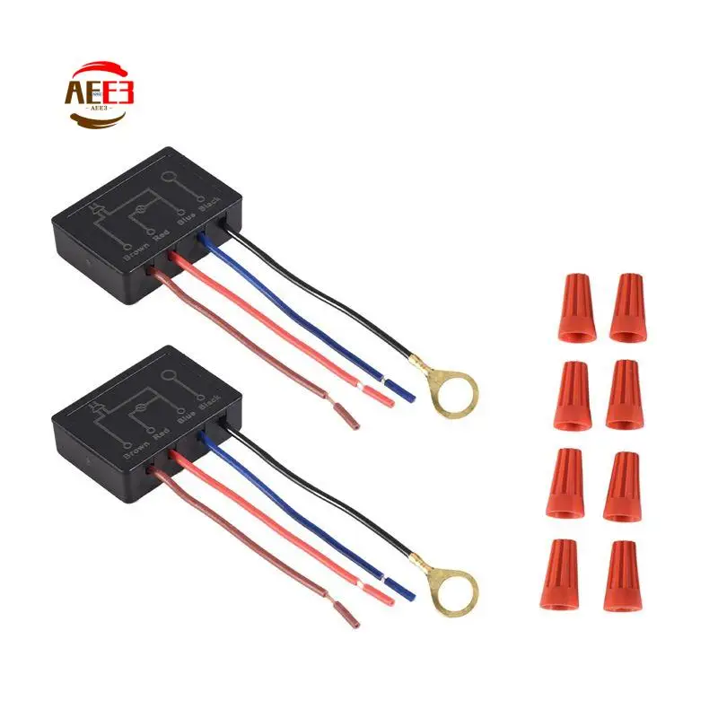 AEE3-Touch Lamp Switch 4 Pack,Touch Lamp Control Module For Dimmable LED,Bulbs,Lamp Switch Replacement Kit With Wiring Caps
