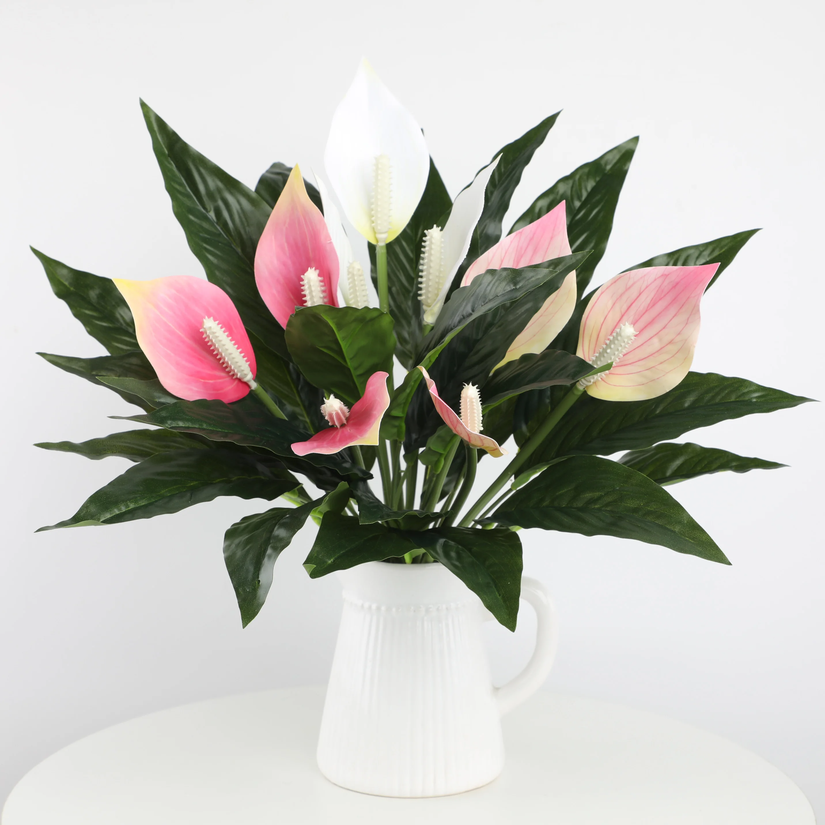 

42cm Real Touch Artificial Monstera Plant - Tropical Fake Palm Tree, Anthurium Style Desk Decor for Home, Office, Wedding