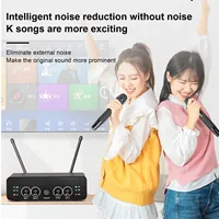 2025 Wireless Microphone R1 Professional System UHF Dynamic 2 Channel Handheld Mic 50M for Party Stage Singing Speech GAW-P1000