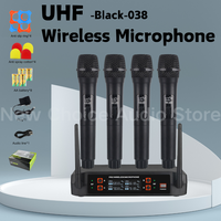 Wireless Microphone Handheld 4 Channel UHF Fixed Frequency Dynamic Microphone For Karaoke Wedding Party Band Church Performance