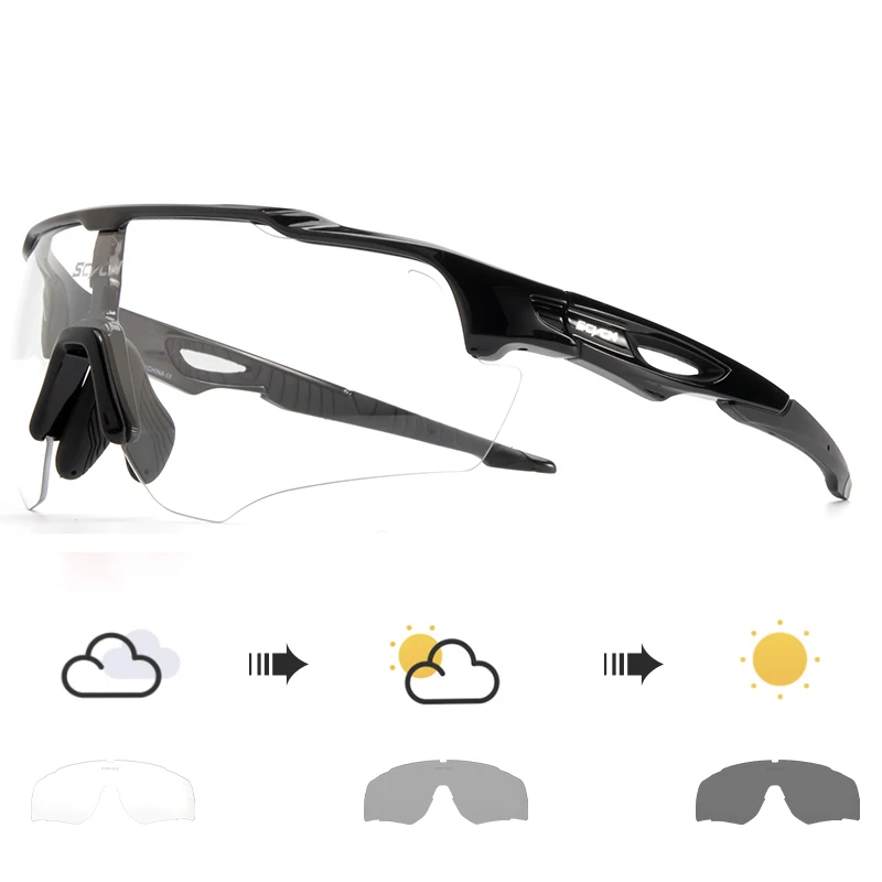 SCVCN Photochrome Radfahren Sonnenbrille MTB Zyklus Brillen männer Sonnenbrille Sport Laufen Fahrrad Brille UV400 Schutz Brille