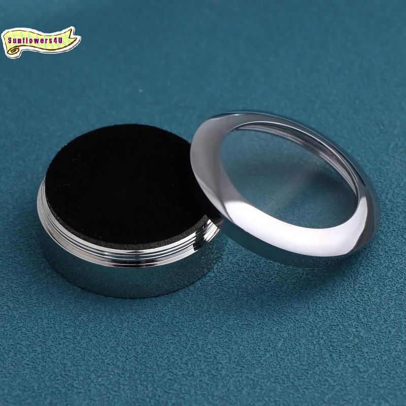 Stone Jewelry Display Box Round Gem Storage Case Metal Edge Gift Packaging SStore Organizer for Collection Show