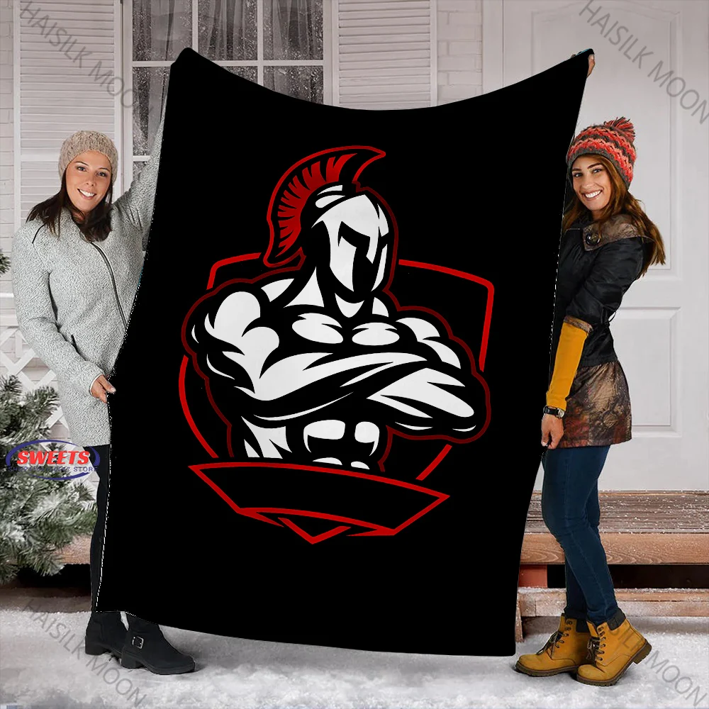 Spartan Warrior Pattern Print Blanket,Bedroom Sofa Office All Season Blanket Multi-size Multi-scene Available for Surprise Gifts