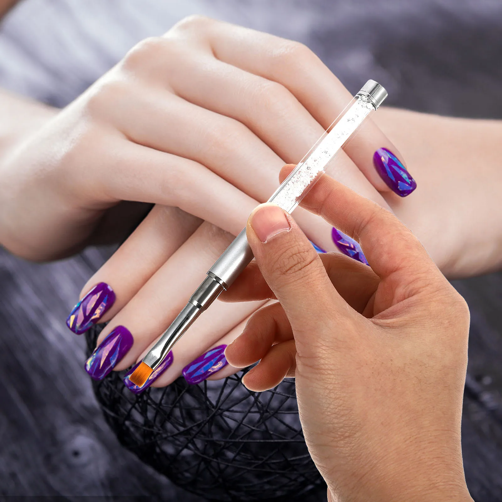 

2Pcs Manicure Tools Nail Art Pen DIY Drawing Accessory Gel Smooth Surface Professional Nail Supplies Polishing Machine