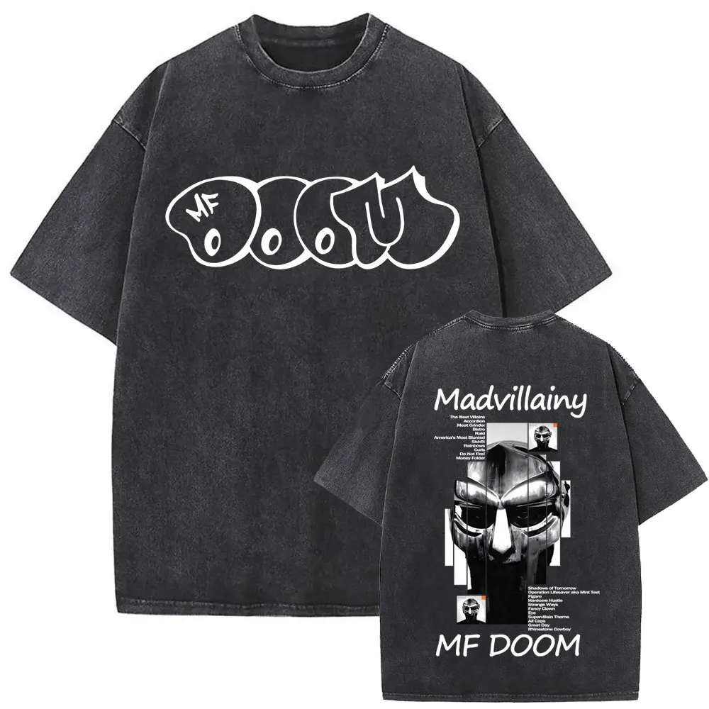

Washed Vintage Rapper Mf Doom Madvillainy Album Graphic T-shirt Men Women Hip Hop Fashion T Shirt Male Casual Oversized T-shirts