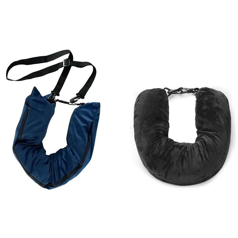 AC88-Travel Pillow Stuffable With Clothes As Carry-On,Multifunctional U-Shaped Pillowcase For Business, Trip, Outdoor