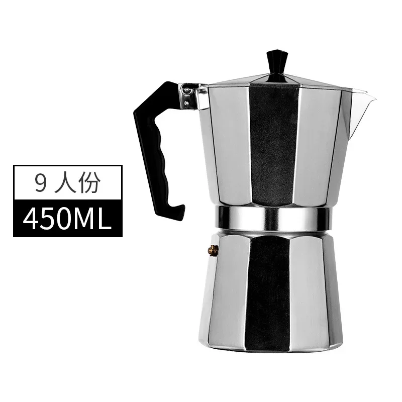 NONE Mokka-Kaffeetöpfe, italienische achteckige Aluminiumtöne, Kaffeetassenmaschine, Teebereiter, tragbare Kaffeemaschine 7