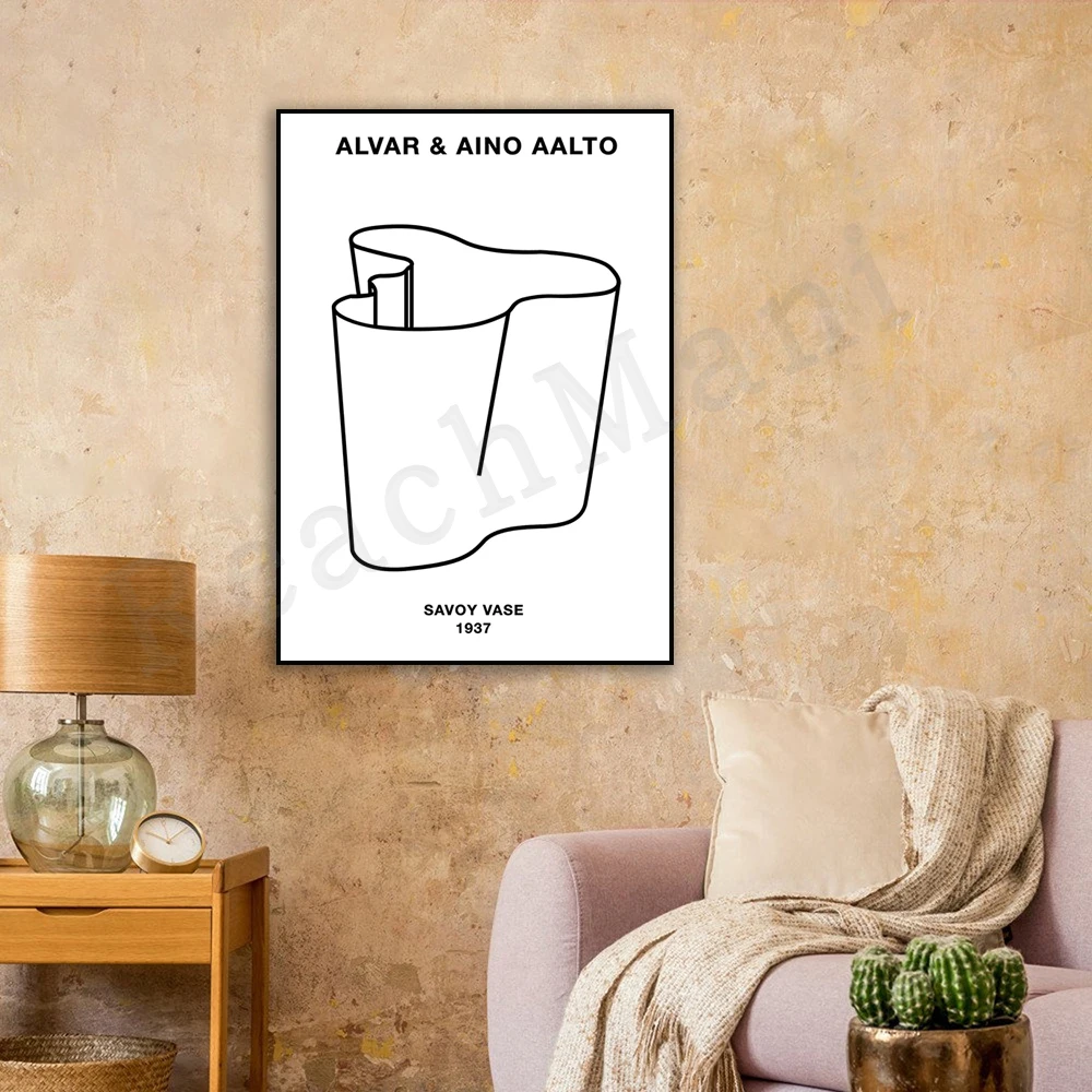 Alvar Aalto poster, Alvar Aalto vase poster, Alvar Aalto Savoy vase print, Medieval design, De Stijl, Finnish design poster