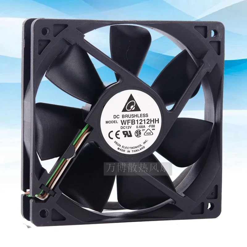 

+New 12cm For Delta WFB1212HH 120mm Case Fans 12025 12V 0.68A Max Airflow Rate Double Ball Cooling Fan