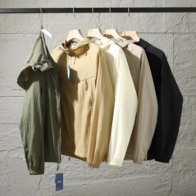 

ex Loose Fit Soft ell Jaet UPF50+ Windproof Breathable Water Resistant Outdoor Faion Sun Protection Coat for Men An...