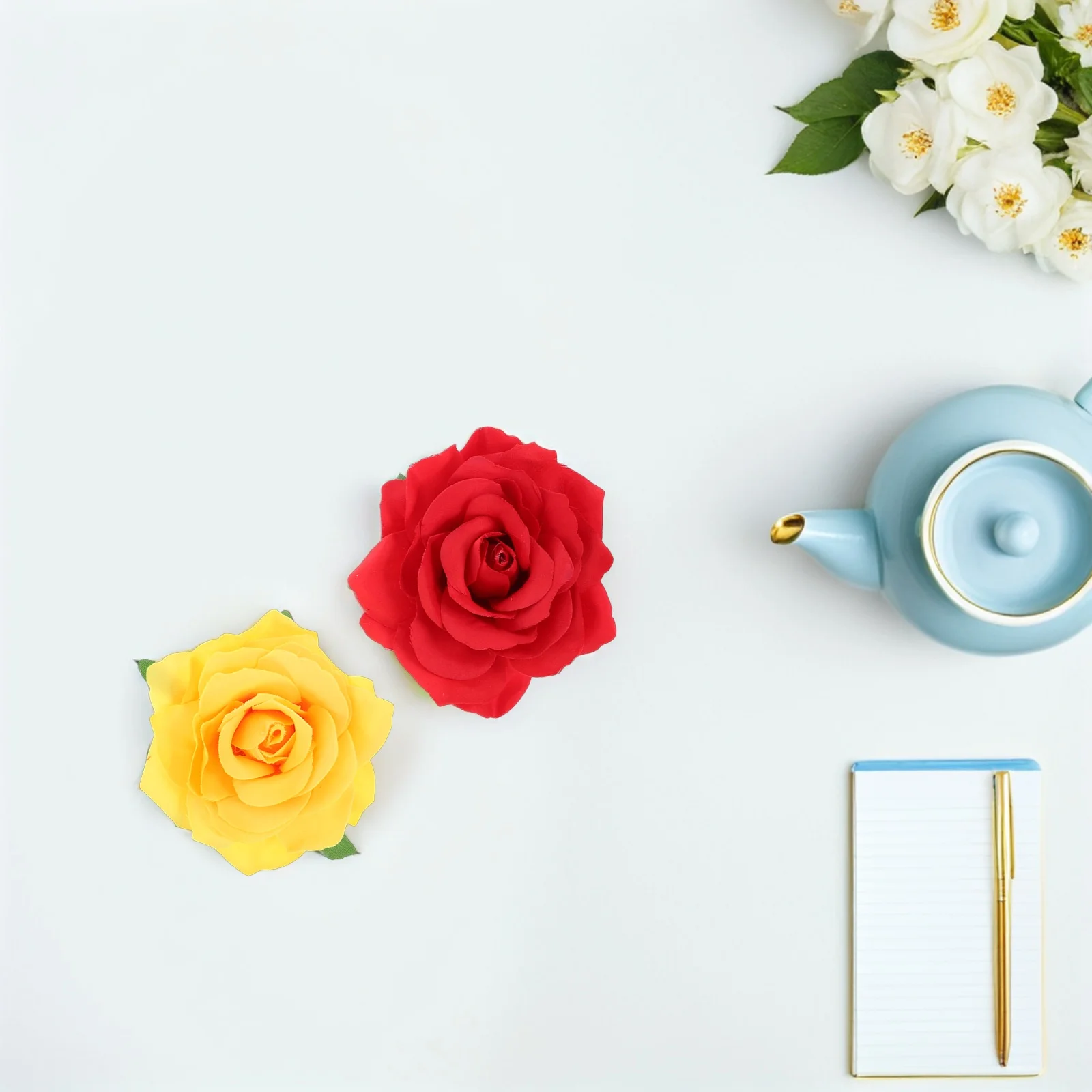 

5pcs Artificial Decorative Flowers for Wedding Flower Wall Backdrop Hair Accessories Fake Rose Flower Backdrop Wall Decor